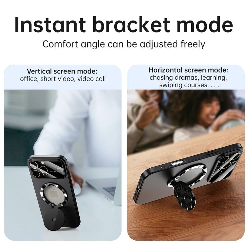 2-in-1 magnetische Ständerhülle mit Objektivfilmschutz für iPhone 16