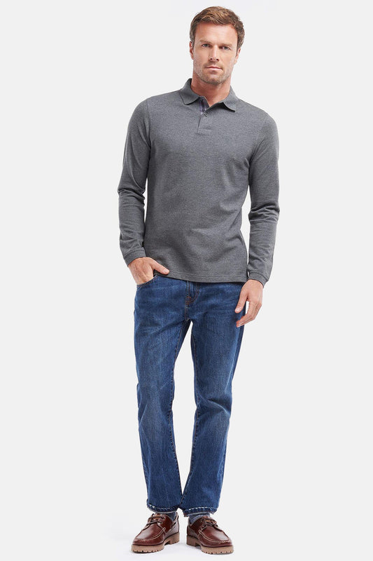 Essentielles Langarm-Poloshirt