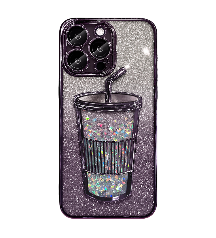 Glitzer-Treibsand-Milchtee-Tassen-Handyhülle für das iPhone