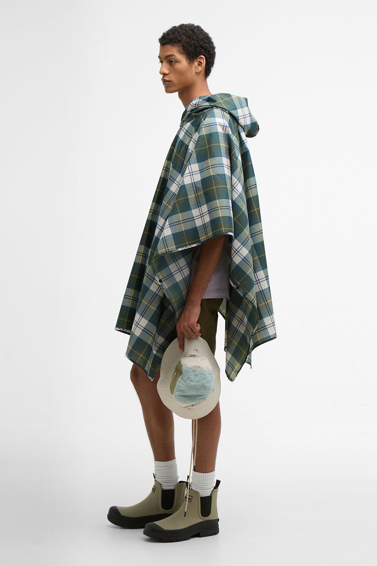 Waterproof tartan poncho