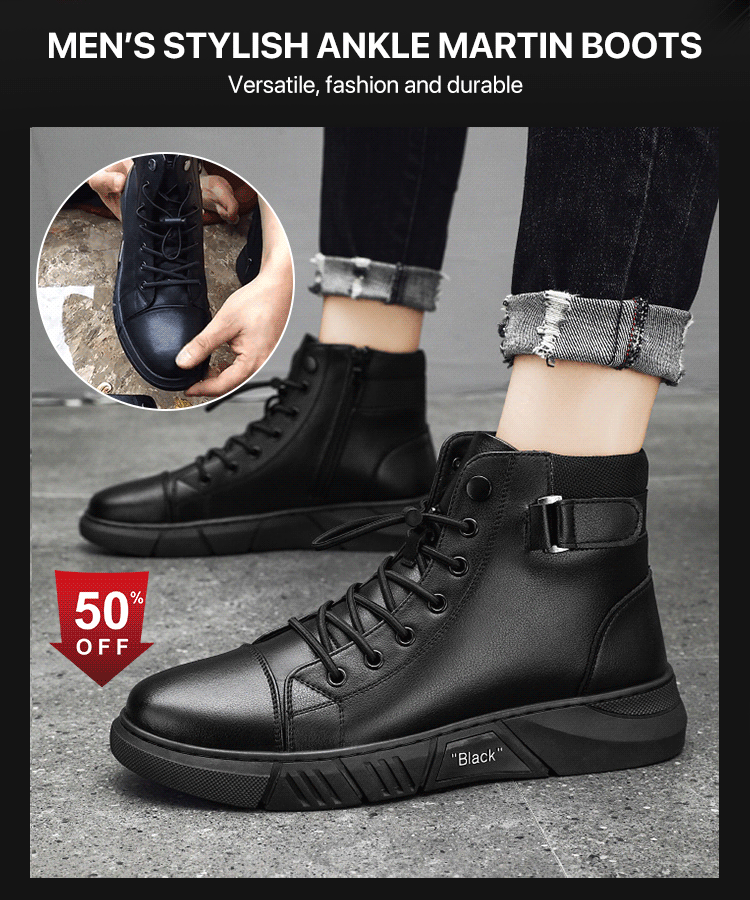 Men's Casual Versatile Genuine Leather Martin Boots