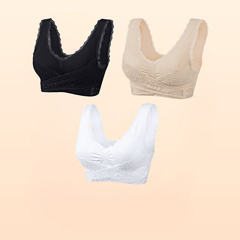 🎁1 kaufen, 2 GRATIS🎁 - Bequemer Korsett-BH mit gekreuzter Vorderseite und seitlicher Schnalle und Spitzen-BHs