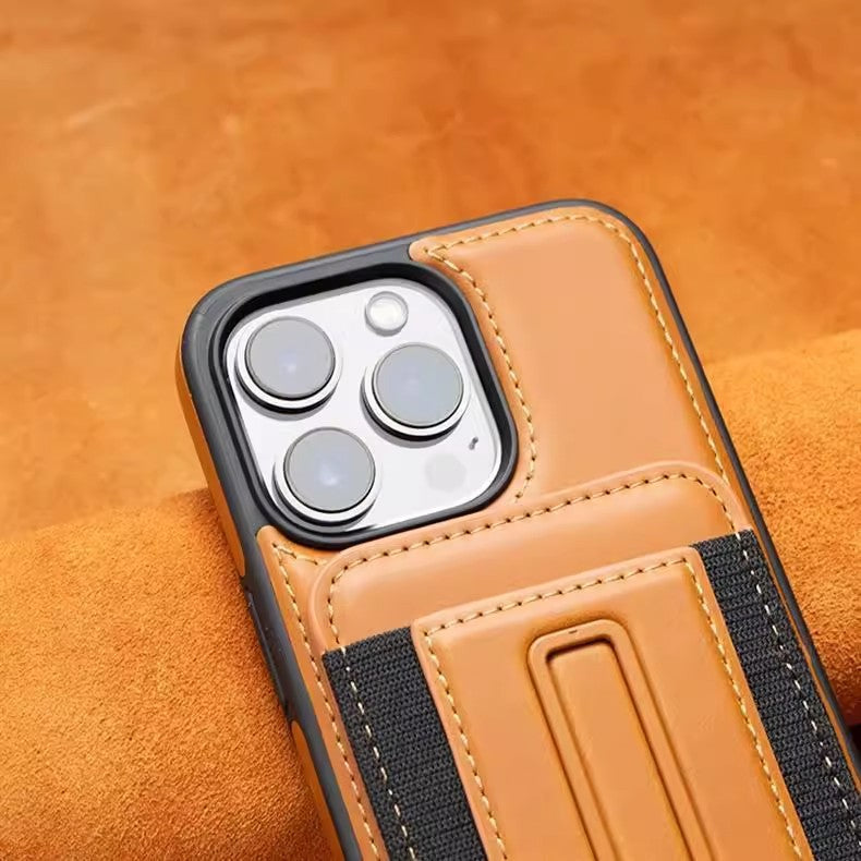 Leder-Magnetkartenhalter-Handyhülle