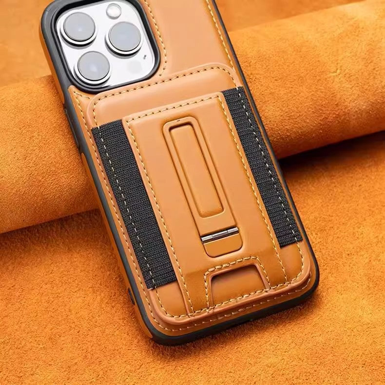 Leder-Magnetkartenhalter-Handyhülle