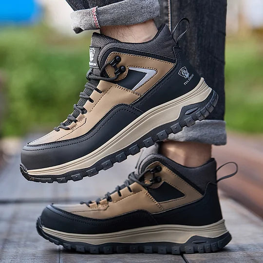 Men's Orthopedic Protective Hiking/Work Boots - Waterproof, Slip-resistant, Impact-resistant, Puncture-resistant - Wide toe box, Arch Support, Ankle Support