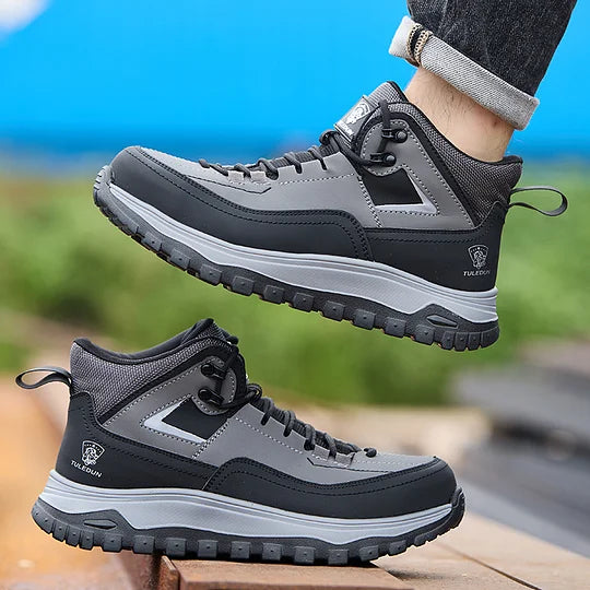 Men's Orthopedic Protective Hiking/Work Boots - Waterproof, Slip-resistant, Impact-resistant, Puncture-resistant - Wide toe box, Arch Support, Ankle Support