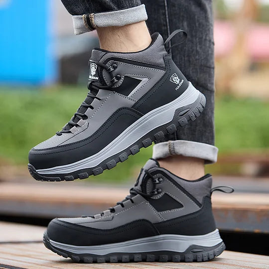 Men's Orthopedic Protective Hiking/Work Boots - Waterproof, Slip-resistant, Impact-resistant, Puncture-resistant - Wide toe box, Arch Support, Ankle Support