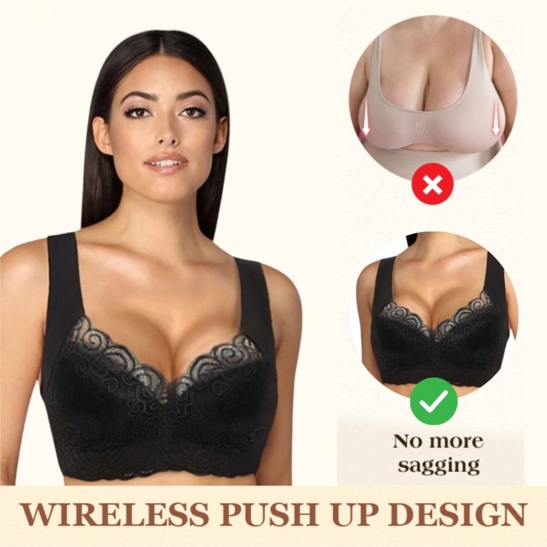 🔥Letzter Tag: 1 kaufen, 2 gratis😍 – Nahtloser bügelloser Push-up-Spitzen-BH