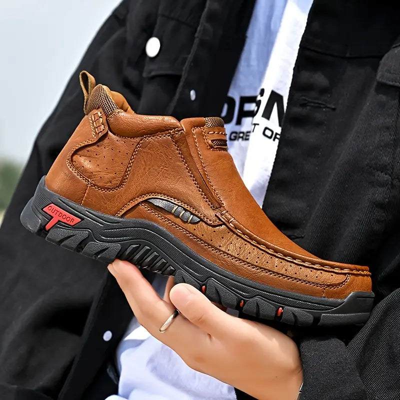 Herren Handgefertigte Leder Wasserdichte Rutschfeste Orthopädische Stiefeletten