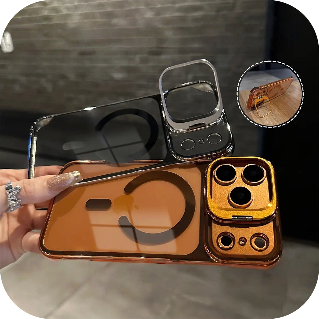IPhone 17 Magnetic Borderless Case with Built-in Lens Holder