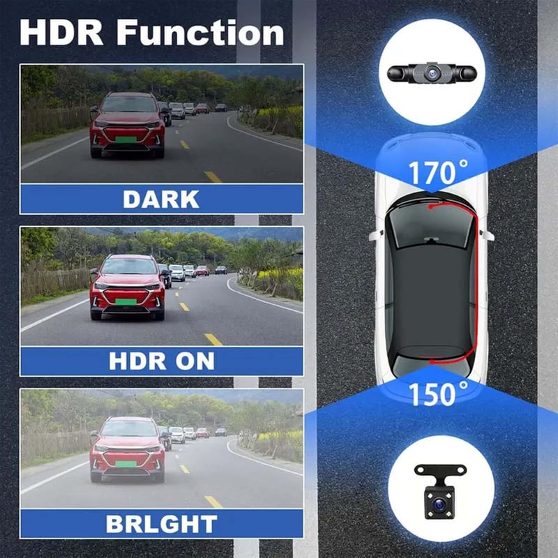 🎁NUR HEUTE 49% RABATT🔥Komplettes Auto-Dashcam-System mit Rundumsicht