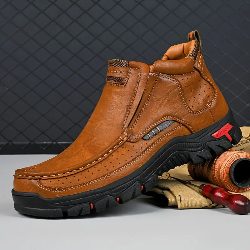 Herren Handgefertigte Leder Wasserdichte Rutschfeste Orthopädische Stiefeletten