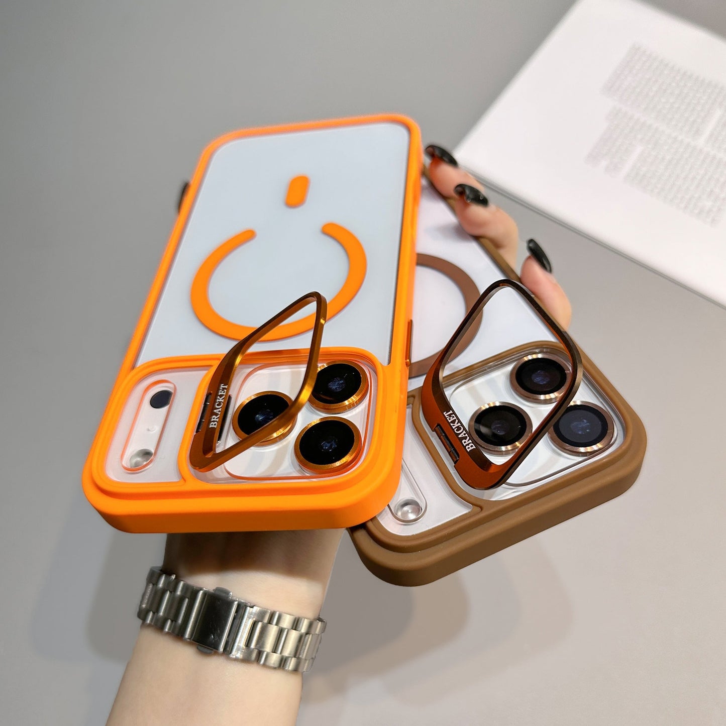 Luxuriöse magnetische MagSafe-stoßfeste Hülle für iPhone 17 Air Pro Max mit Objektivhalterung