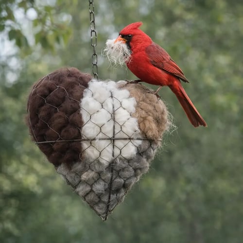 🕊️ Handgemachtes Vogelnest-Herz aus Alpaka-Fasern