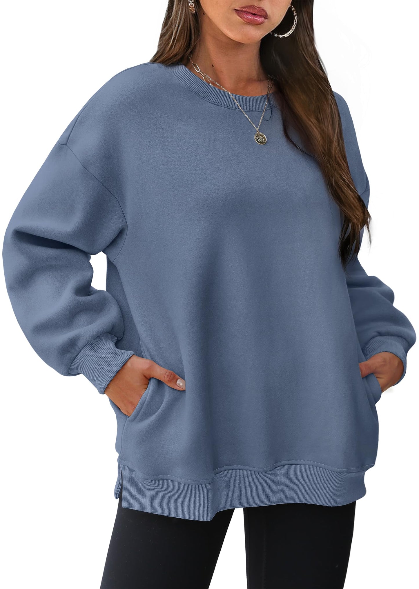 Women's Oversized Crewneck Sweatshirts with Pockets