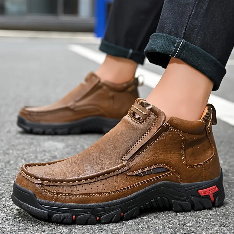 Herren Handgefertigte Leder Wasserdichte Rutschfeste Orthopädische Stiefeletten