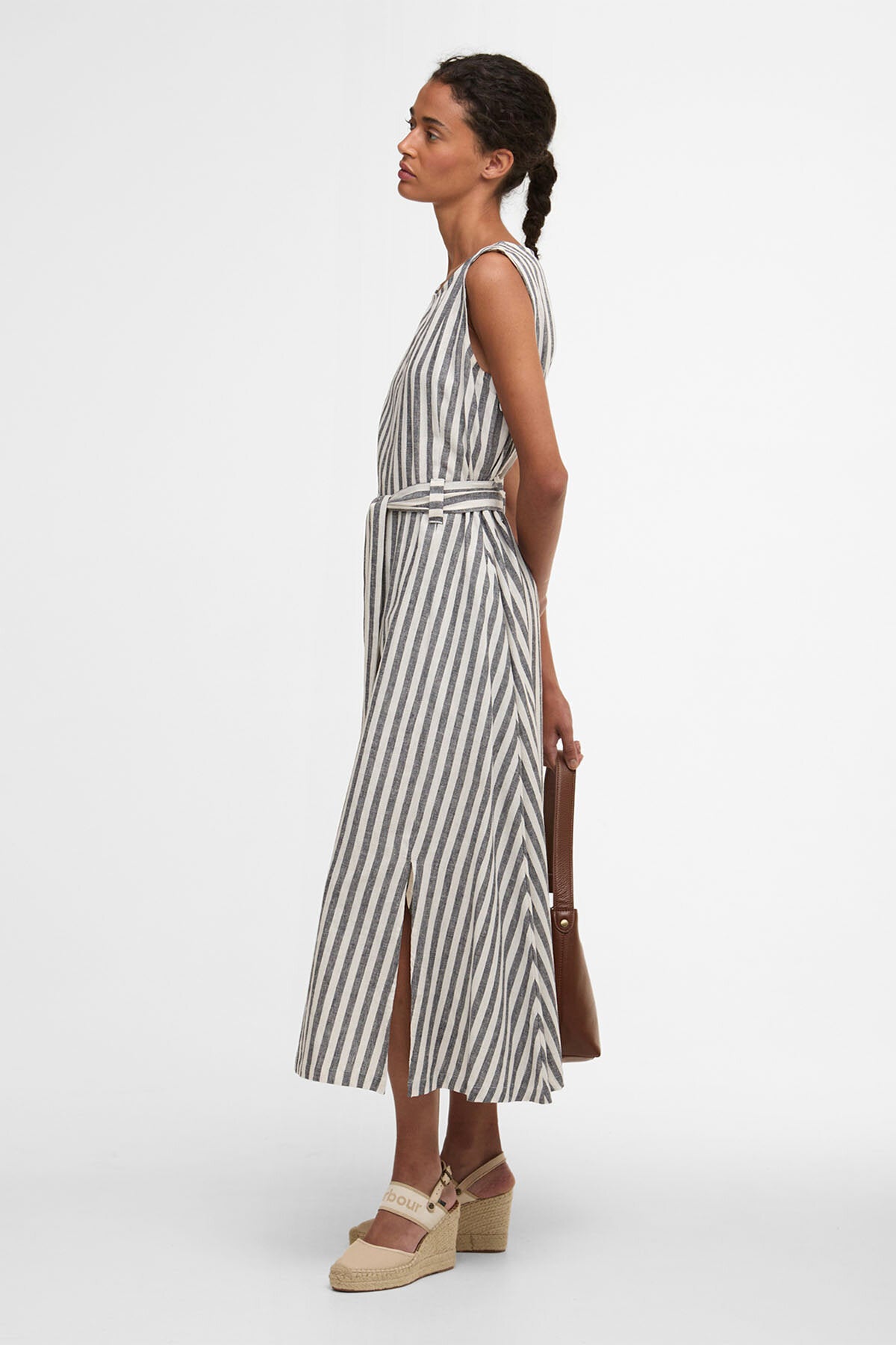 Inez Striped Midi Dress