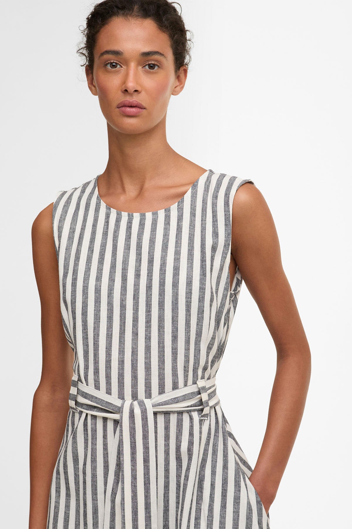 Inez Striped Midi Dress
