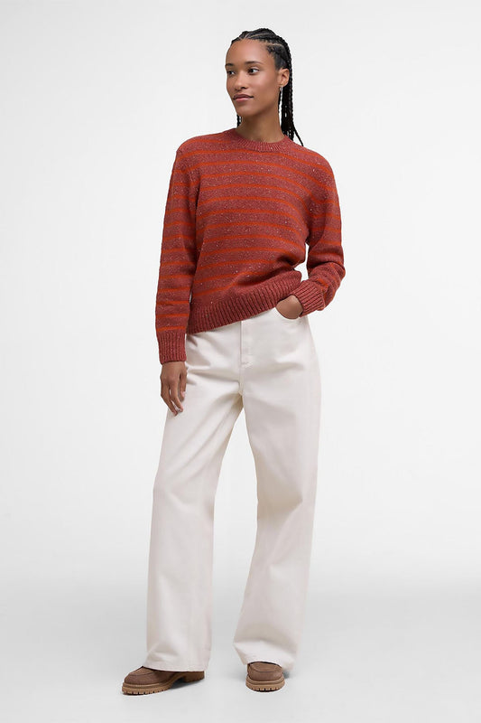 Claydon Gestreifter Pullover mit Rundhalsausschnitt