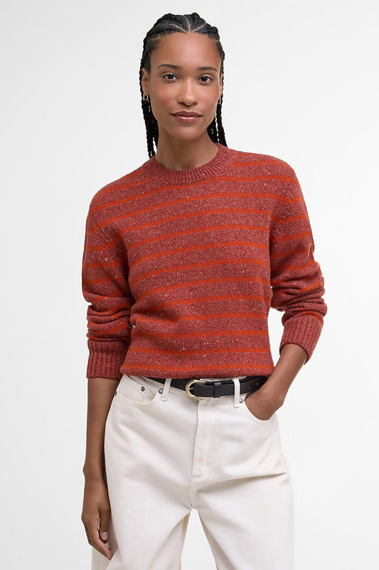 Claydon Gestreifter Pullover mit Rundhalsausschnitt