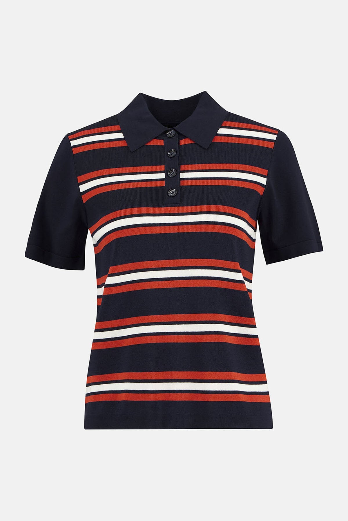 Launton gestreiftes Strick-Poloshirt