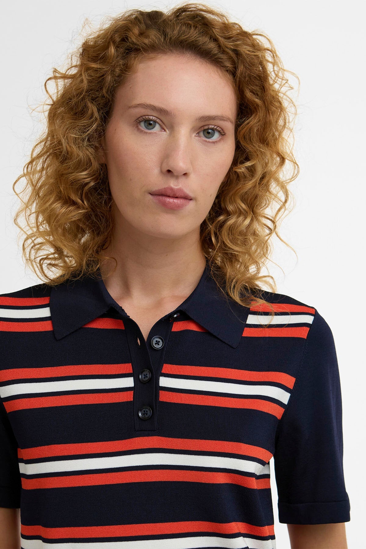 Launton gestreiftes Strick-Poloshirt