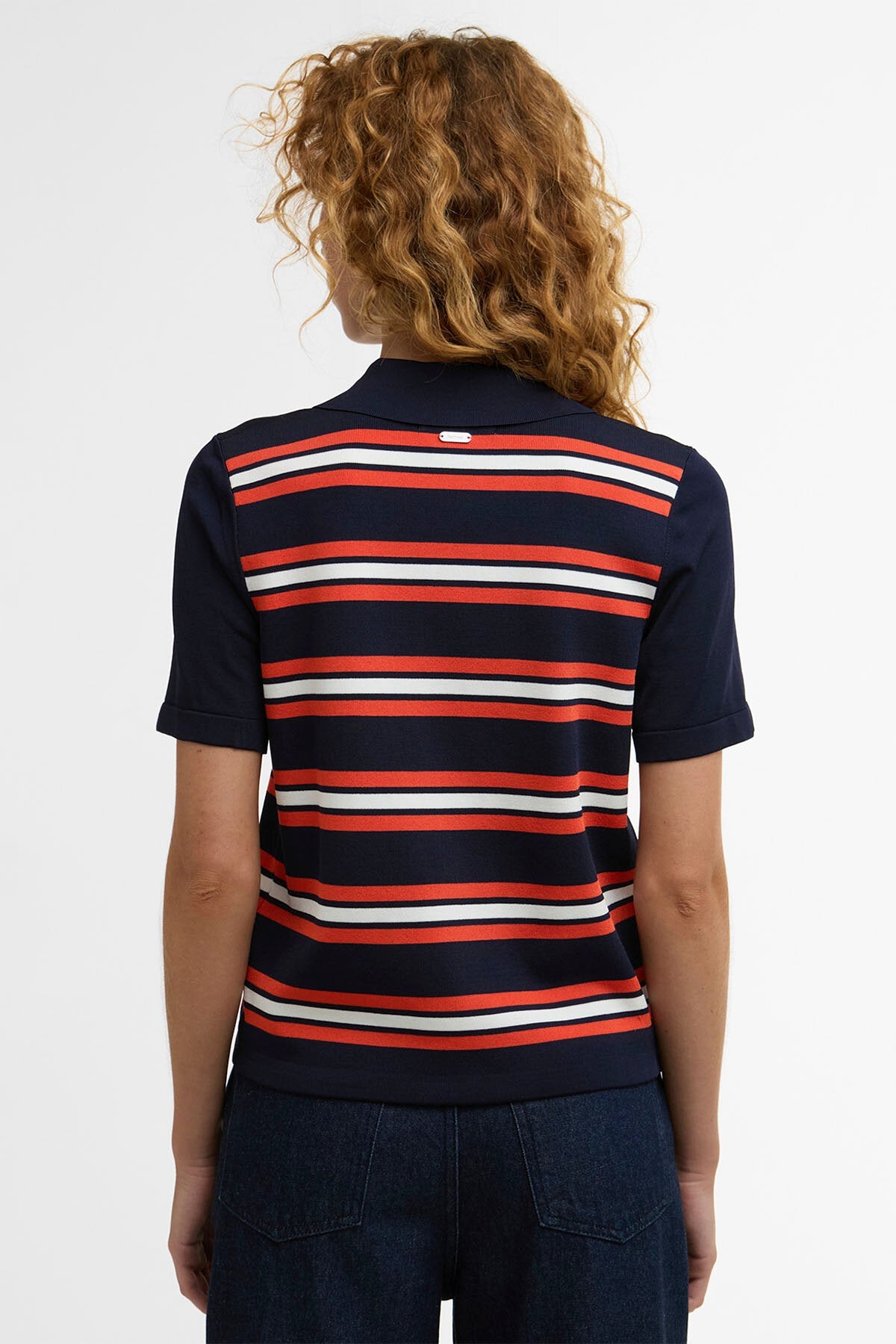 Launton gestreiftes Strick-Poloshirt