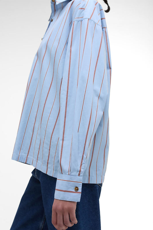 Safranfarbenes gestreiftes Relaxed-Shirt