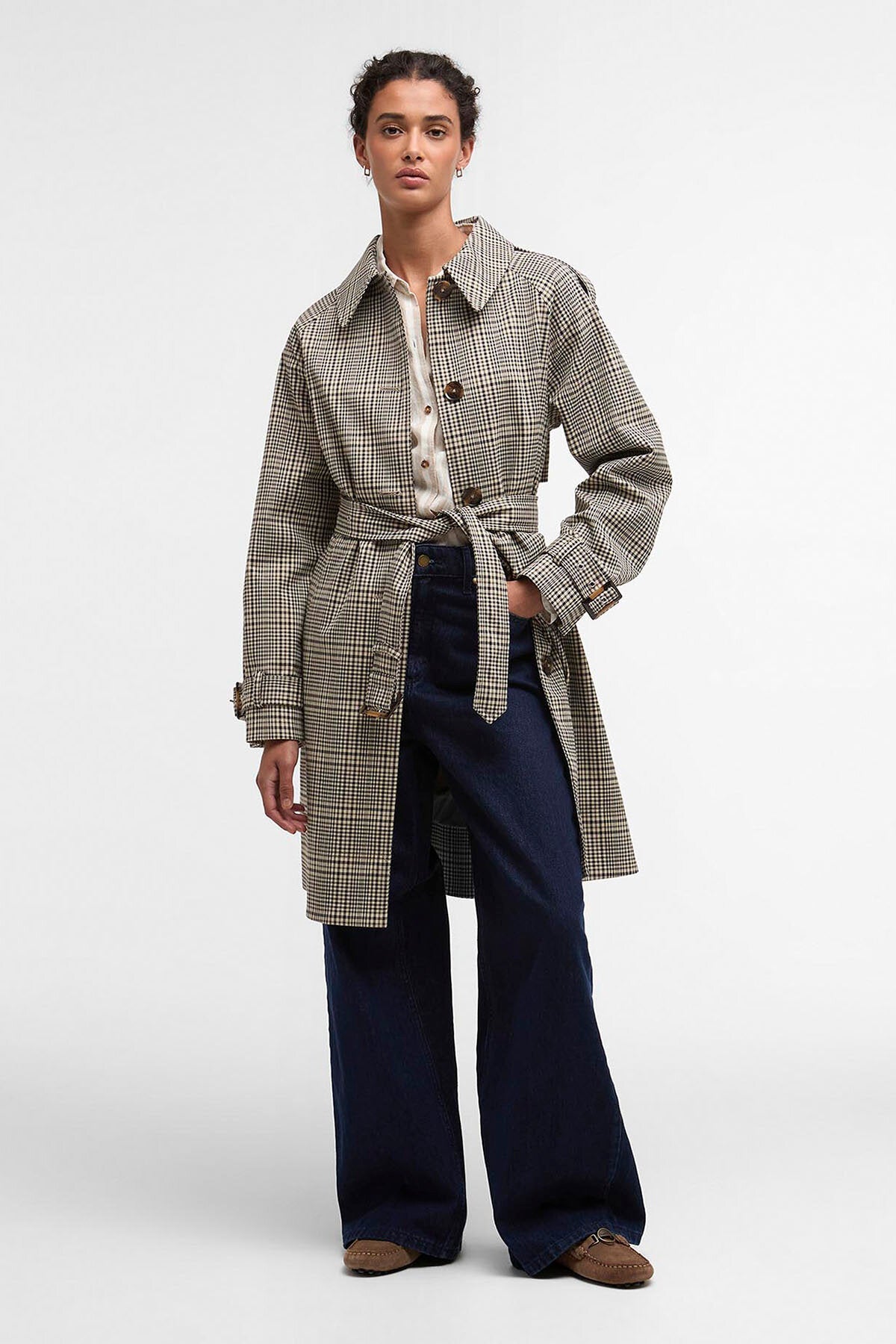 Maia Check Showerproof Trench Coat