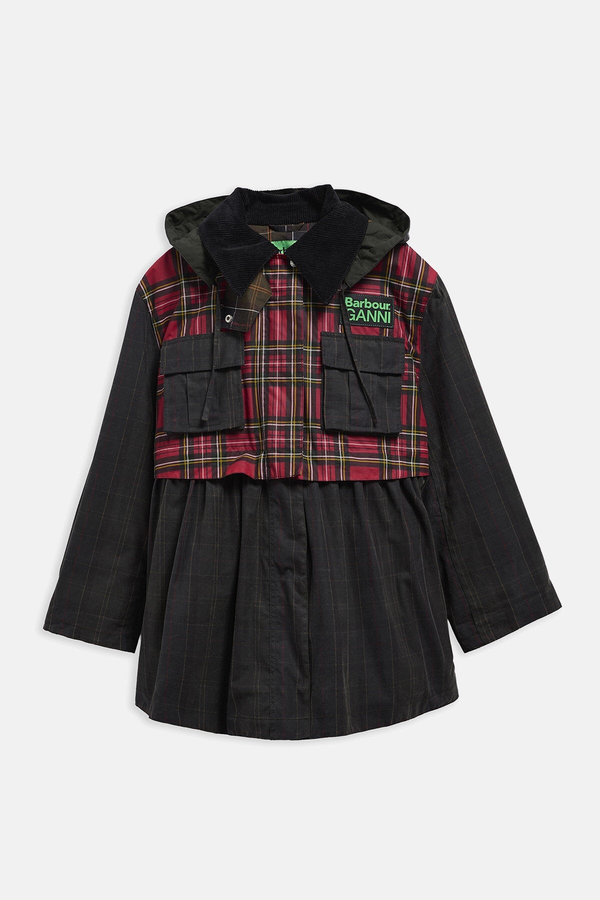 Tartan Peplum Waxed Jacket