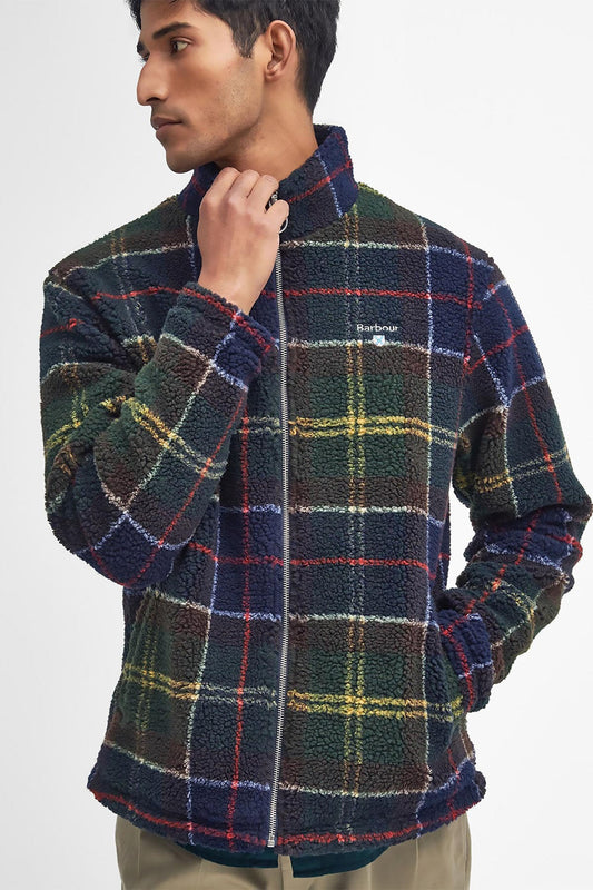 Tartan-Fleecejacke mit Reißverschluss