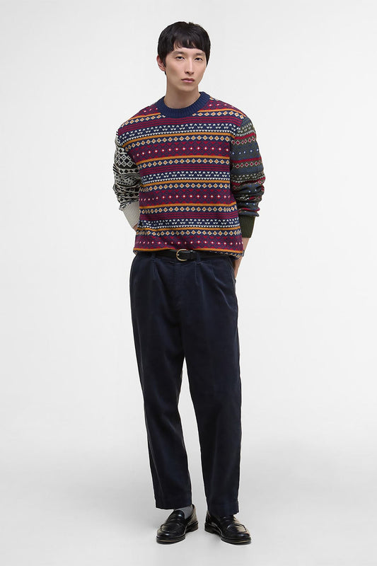 Patchwork Fair Isle Crew Neck Jumper