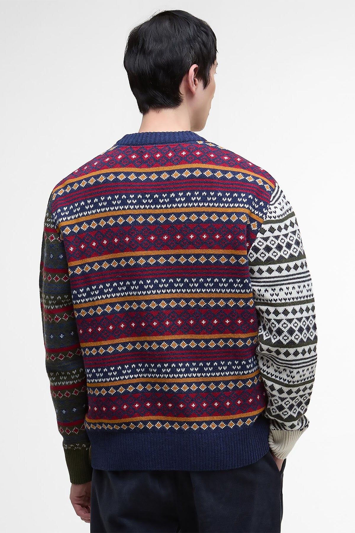 Patchwork Fair Isle Crew Neck Jumper