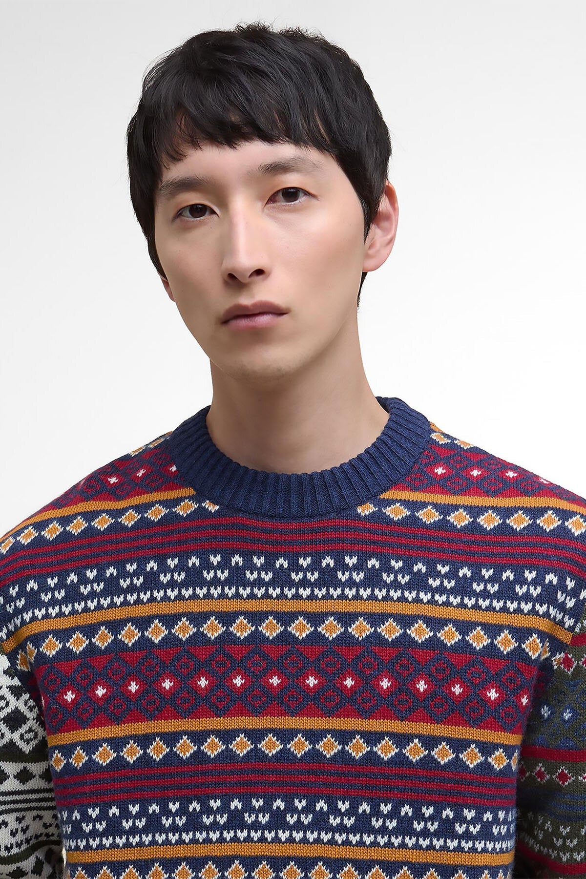Patchwork Fair Isle Crew Neck Jumper