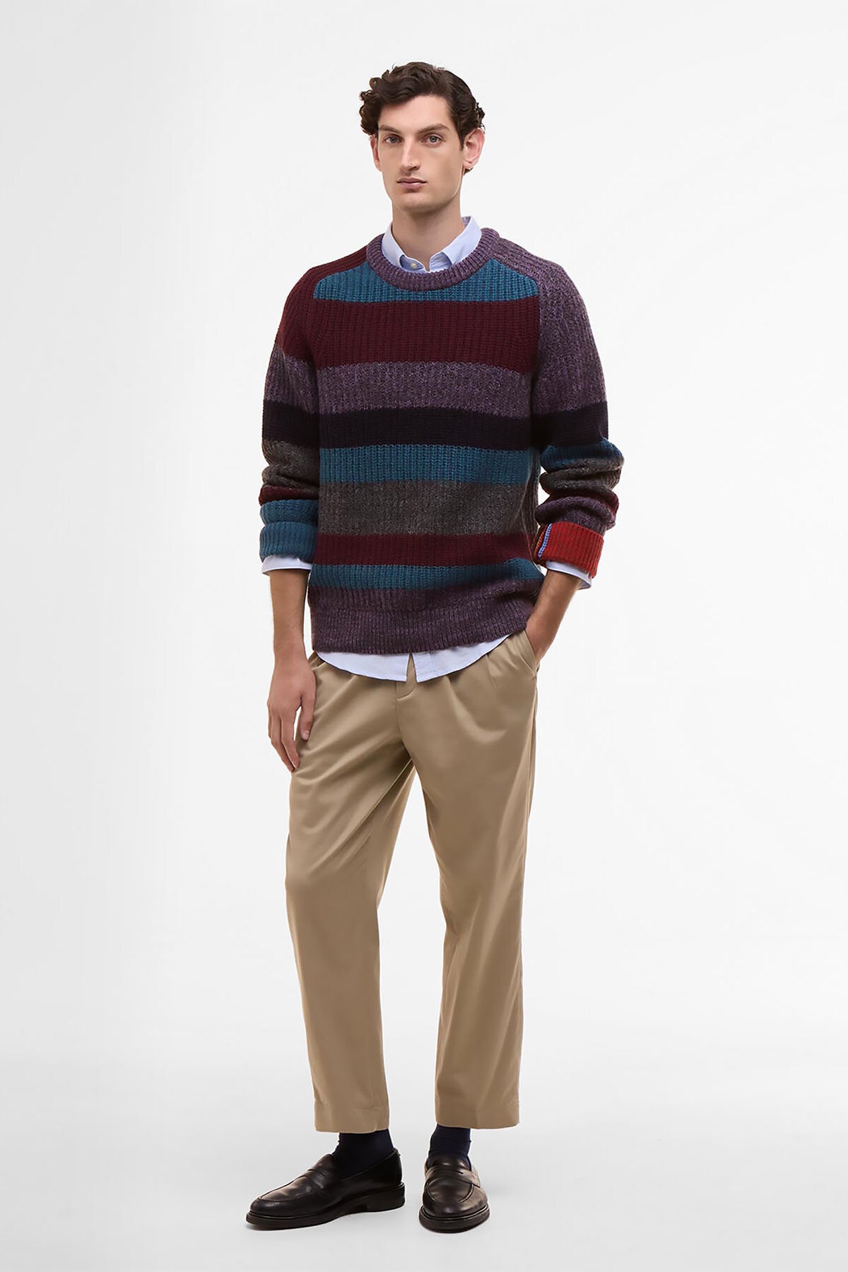 Paul Smith loves Multi Striped Crew Neck Jumper