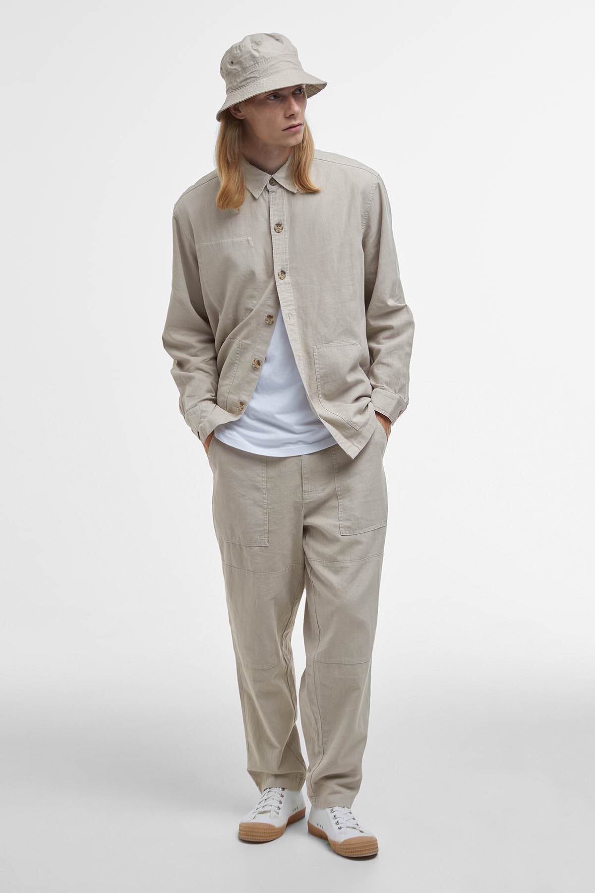 Overshirt aus Leinenmischgewebe