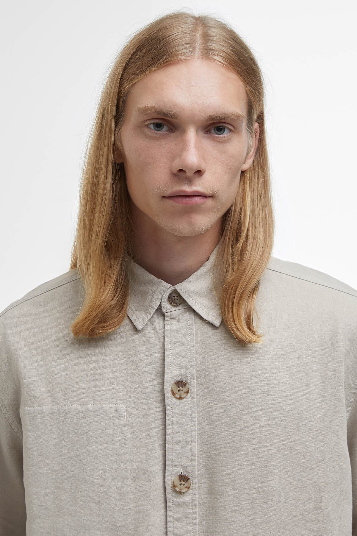 Overshirt aus Leinenmischgewebe