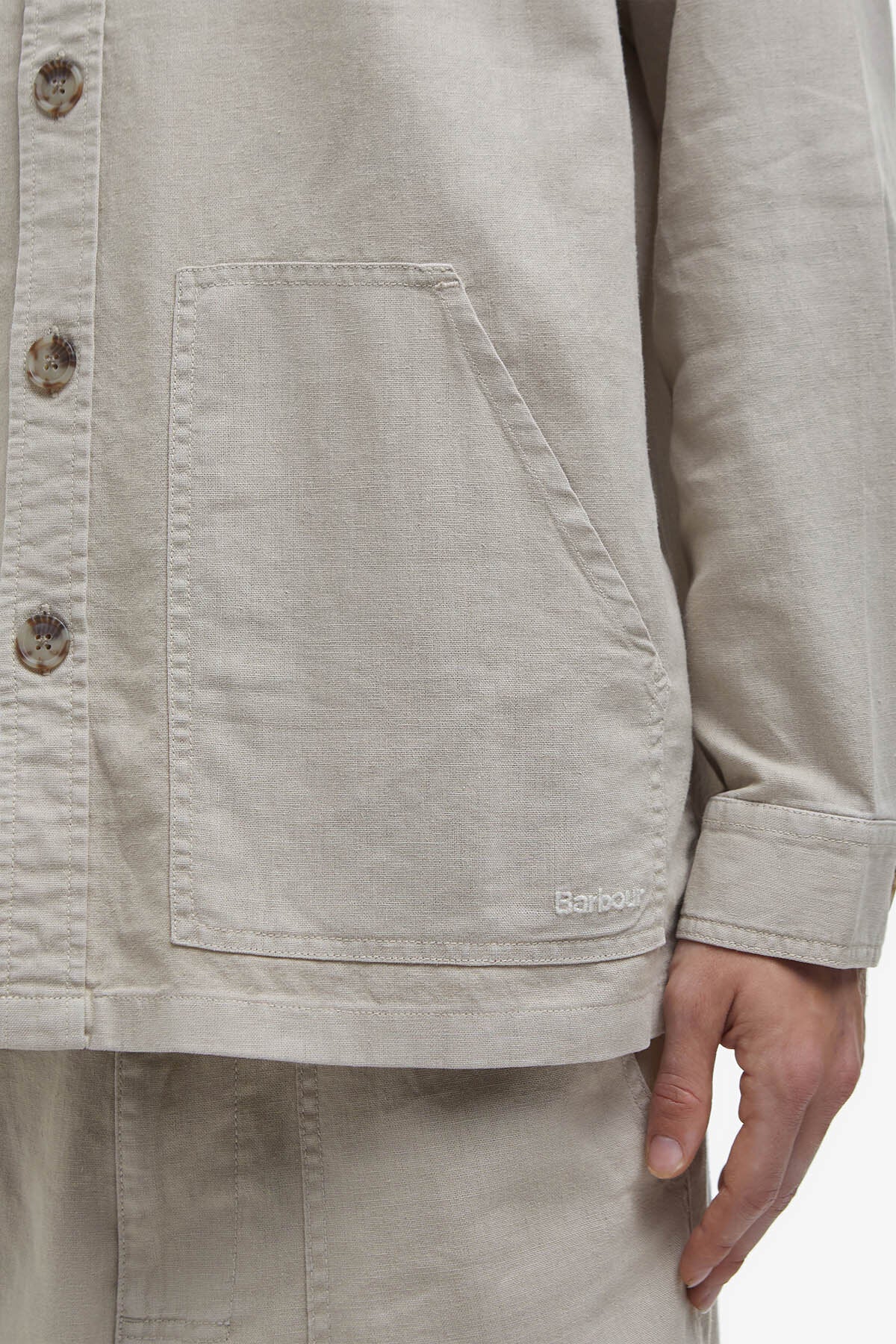 Overshirt aus Leinenmischgewebe