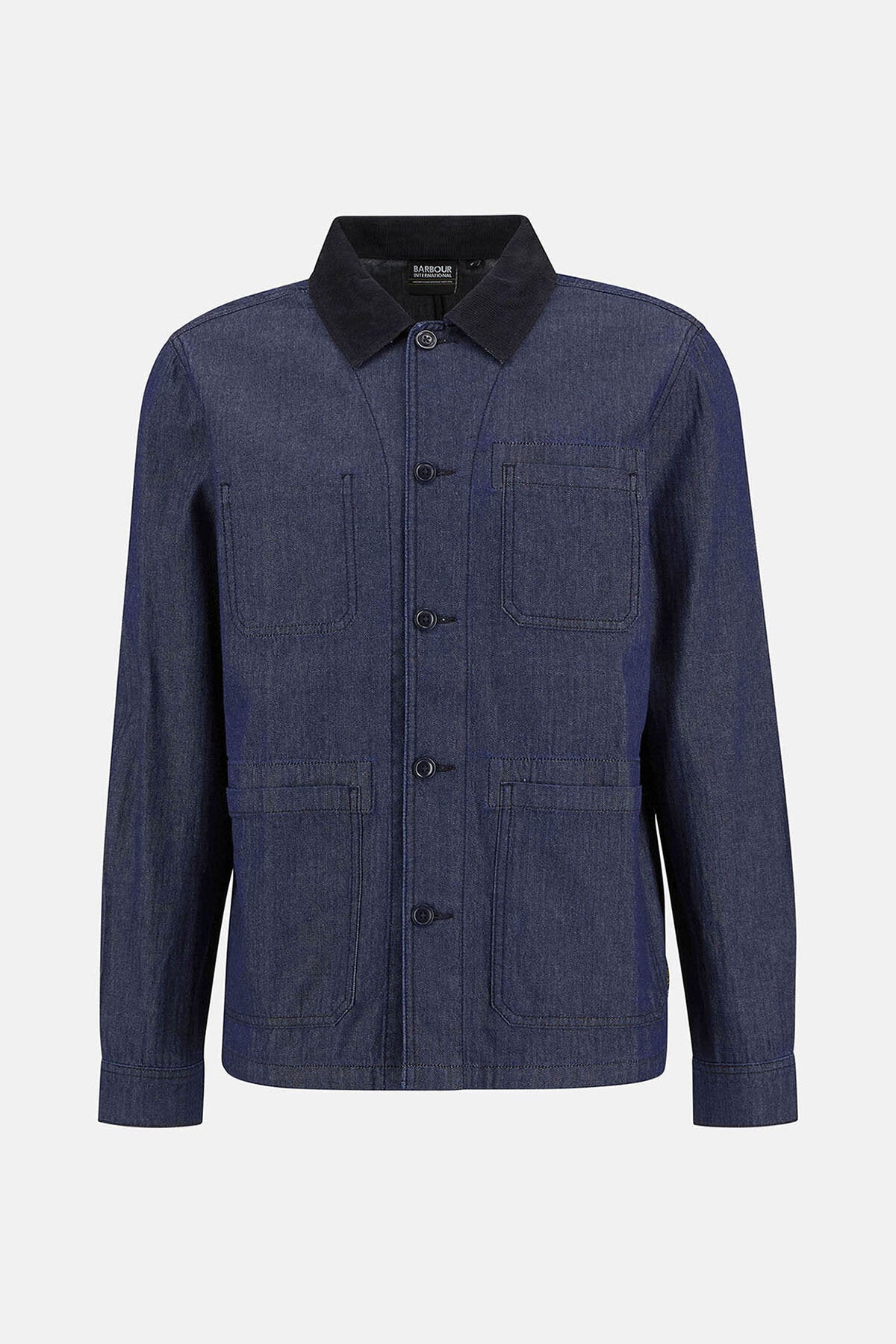 Piligan Fischgrät-Denim-Overshirt