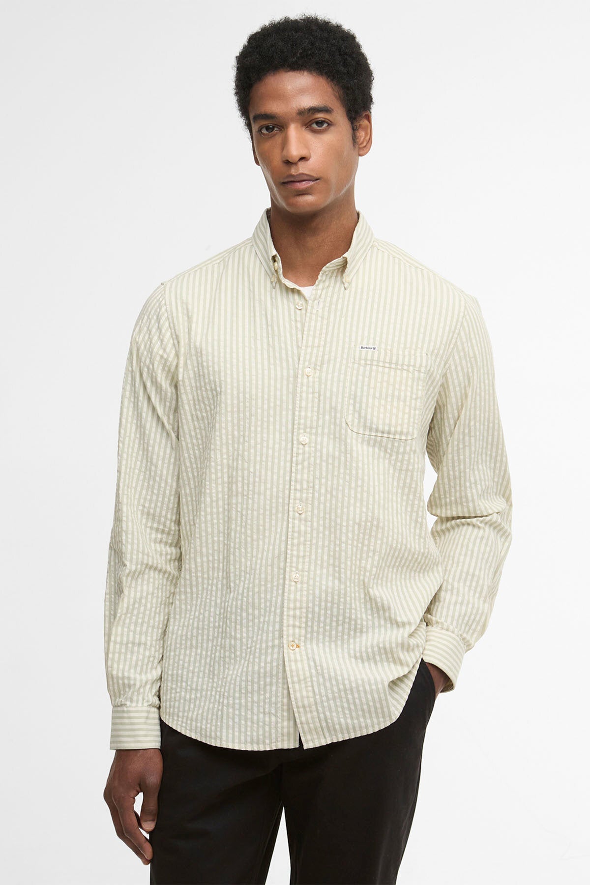 Cresswell Seersucker Tailored Long-Sleeved Shirt
