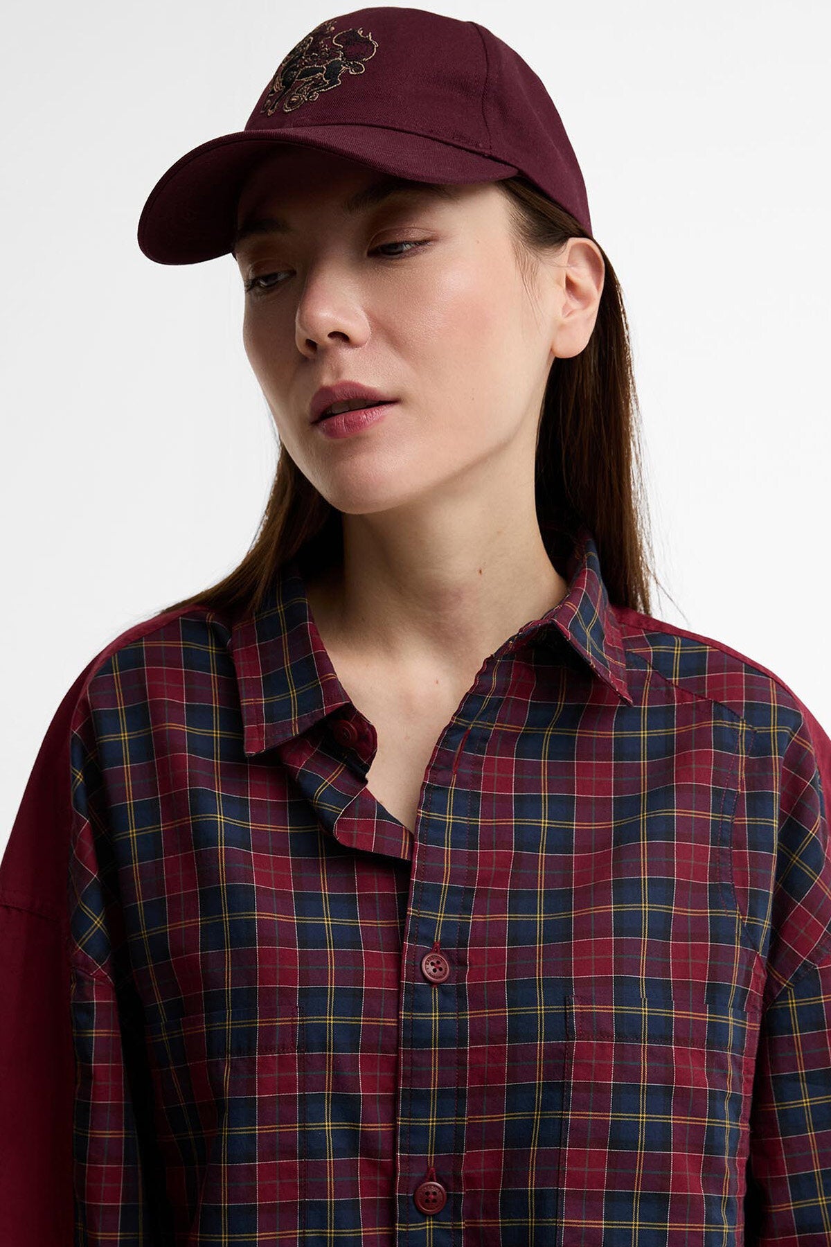 Split Pocket Long-Sleeved Tartan Shirt
