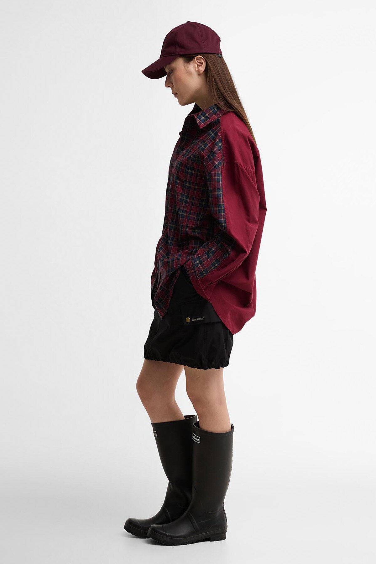 Split Pocket Long-Sleeved Tartan Shirt