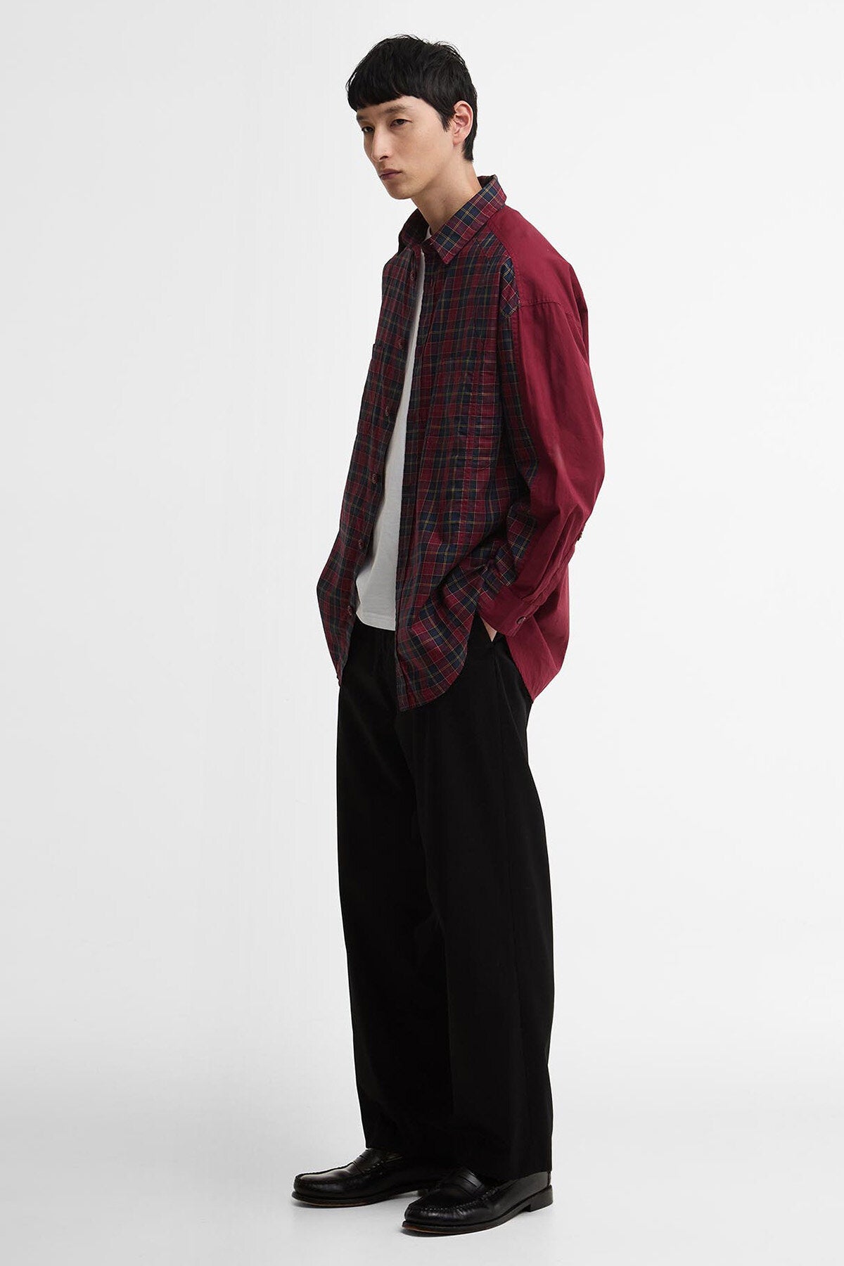 Split Pocket Long-Sleeved Tartan Shirt