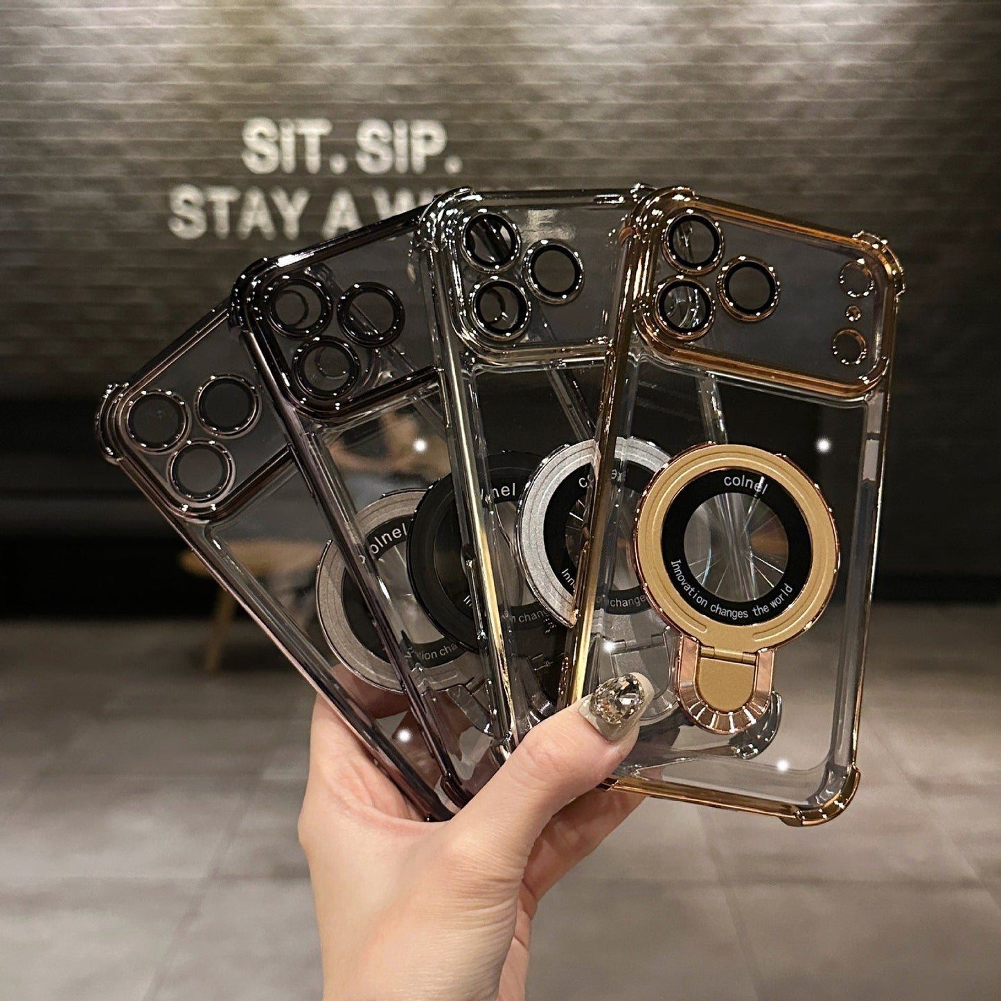 🔥Neu eingetroffen: Handyhülle für iPhone 17 Serie - Vier Ecken Air Cushion Anti-Sturz Hülle für iPhone mit unsichtbarem Ringständer