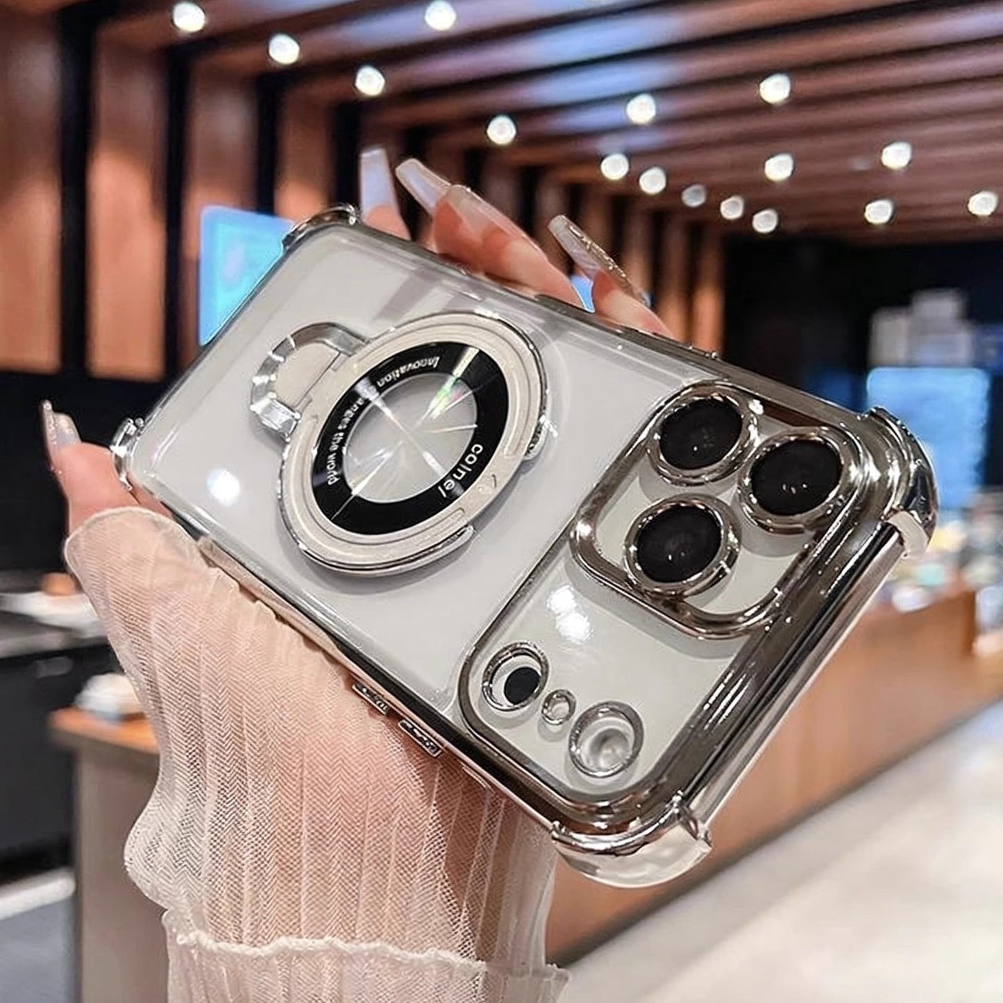 🔥Neu eingetroffen: Handyhülle für iPhone 17 Serie - Vier Ecken Air Cushion Anti-Sturz Hülle für iPhone mit unsichtbarem Ringständer