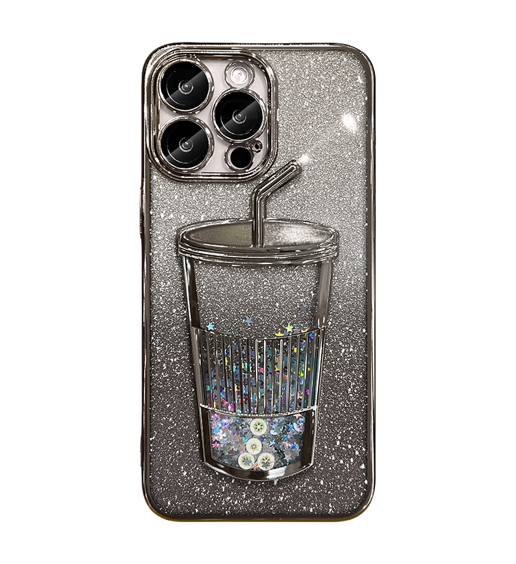 Glitzer-Treibsand-Milchtee-Tassen-Handyhülle für das iPhone