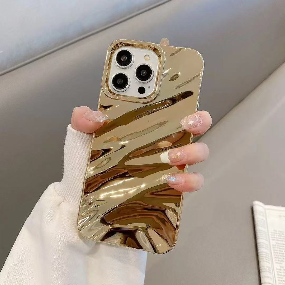 Nude Mocha Aesthetic Wavy Designer Silicon Case for iPhone