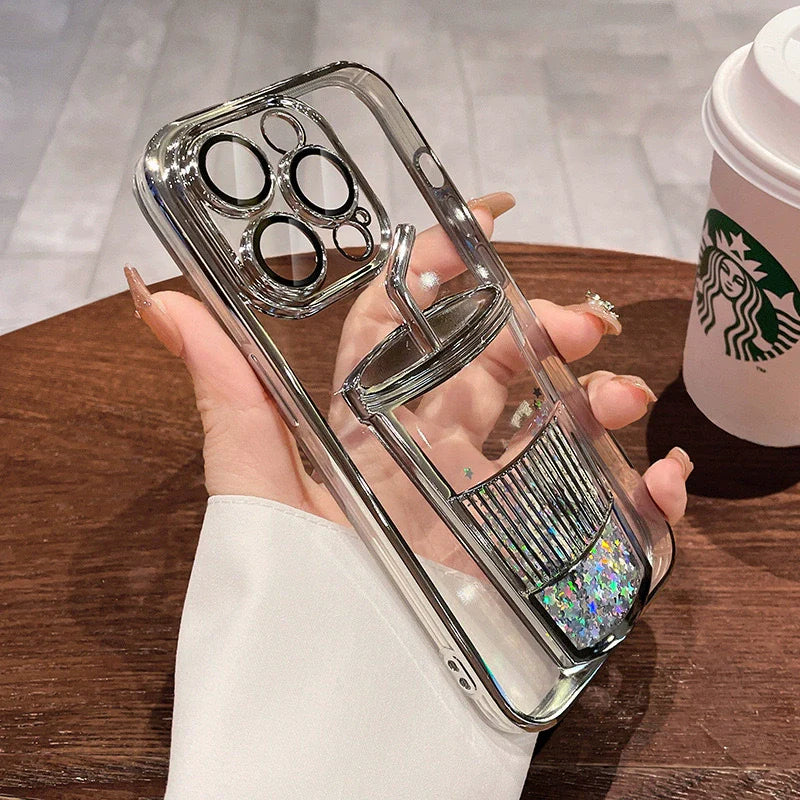 Glitzer-Treibsand-Milchtee-Tassen-Handyhülle für das iPhone