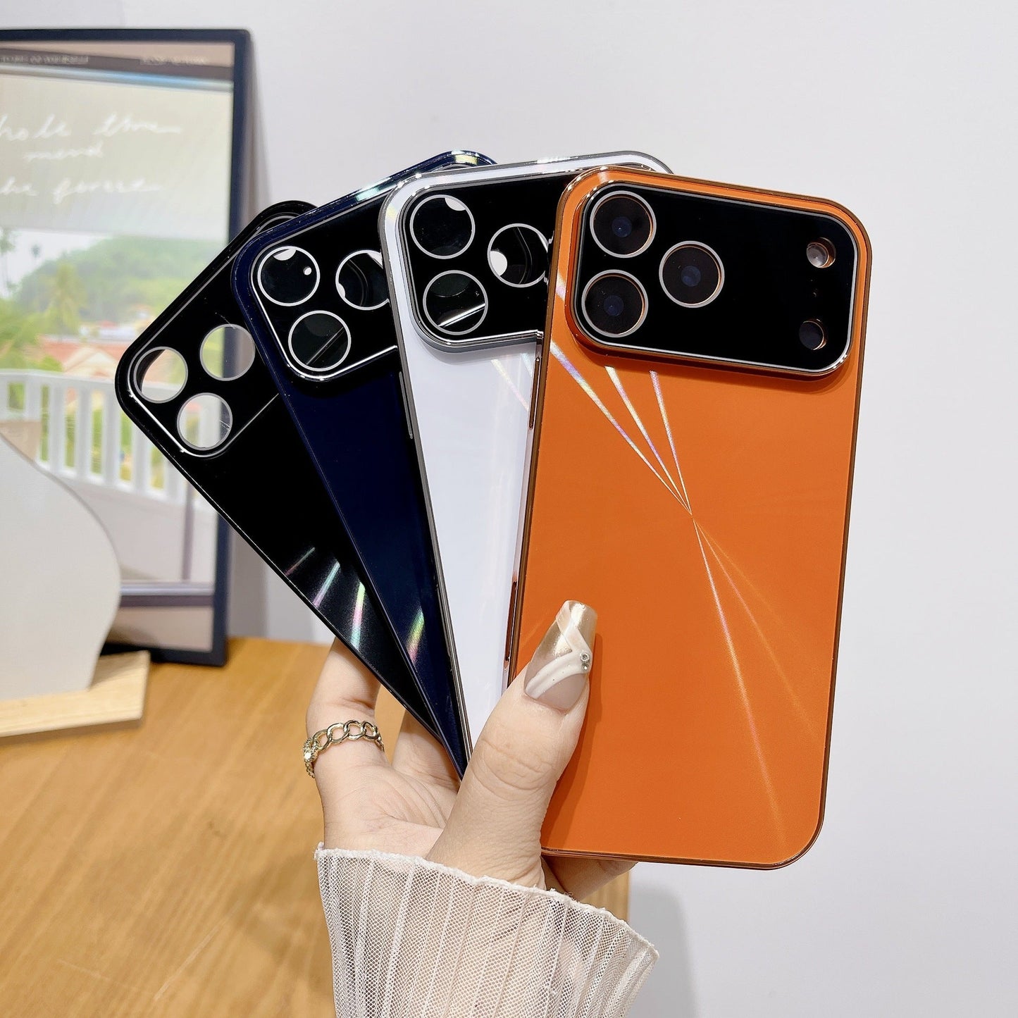 Galvanisierte Laser-Quadrat-Handyhülle passend für die iPhone-Serie