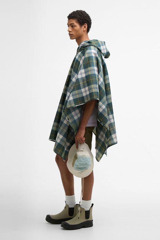 Waterproof tartan poncho
